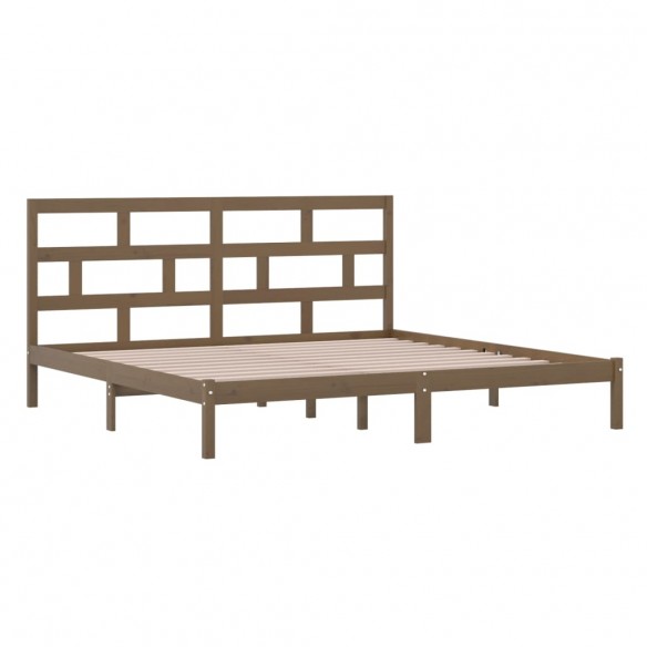 Cadre de lit Marron miel Bois de pin massif 200x200 cm