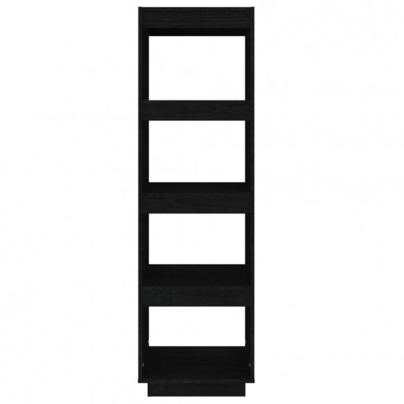 Bibliothèque/Séparateur de pièce Noir 40x35x135 cm Pin massif