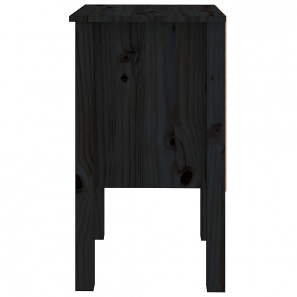 Tables de chevet 2 pcs Noir 40x35x61,5 cm Bois de pin massif