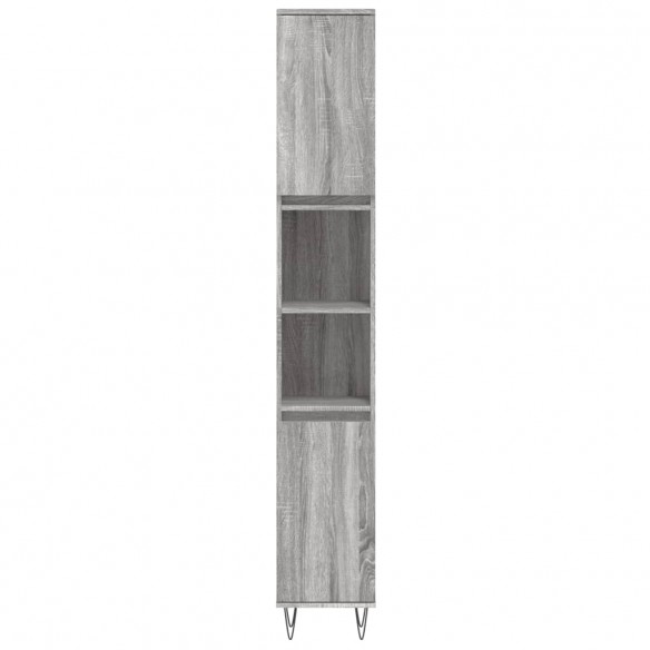 Armoire de bain sonoma gris 30x30x190 cm bois d'ingénierie