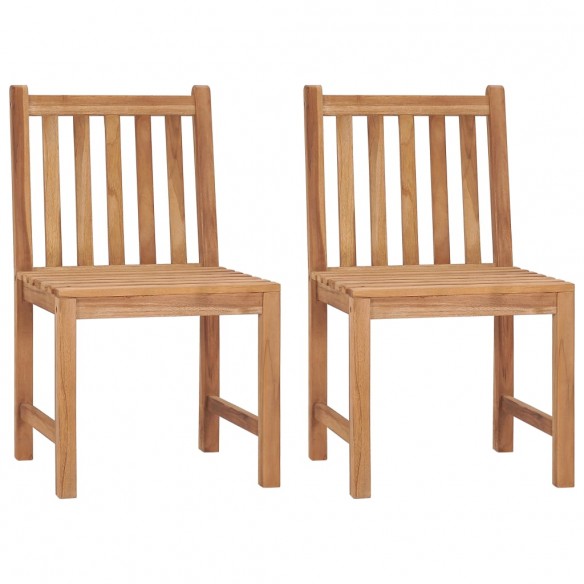 Chaises de jardin 2 pcs avec coussins Bois de teck massif