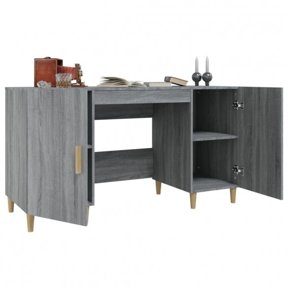 Bureau Sonoma gris 140x50x75 cm Bois d'ingénierie