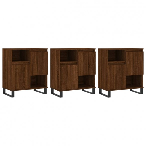 Buffets 3 pcs Chêne marron Bois d'ingénierie