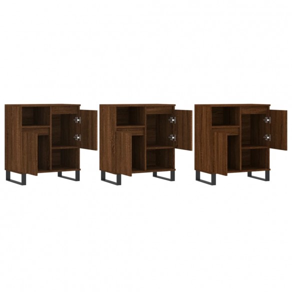 Buffets 3 pcs Chêne marron Bois d'ingénierie