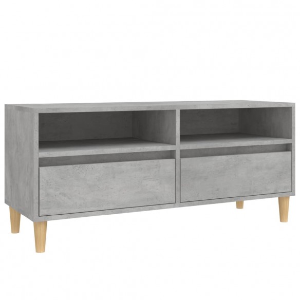 Meuble TV gris béton 100x34,5x44,5 cm bois d'ingénierie