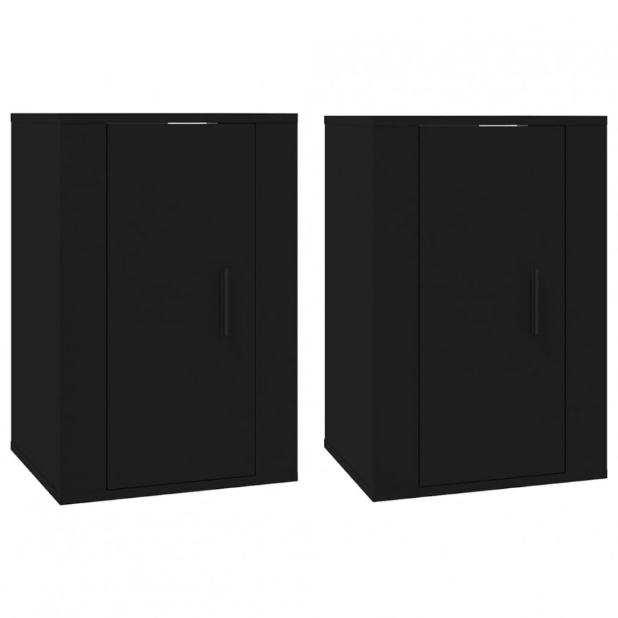 Meubles TV muraux 2 pcs Noir 40x34,5x60 cm Meubles TV muraux 2 pcs Noir 40x34,5x60 cm