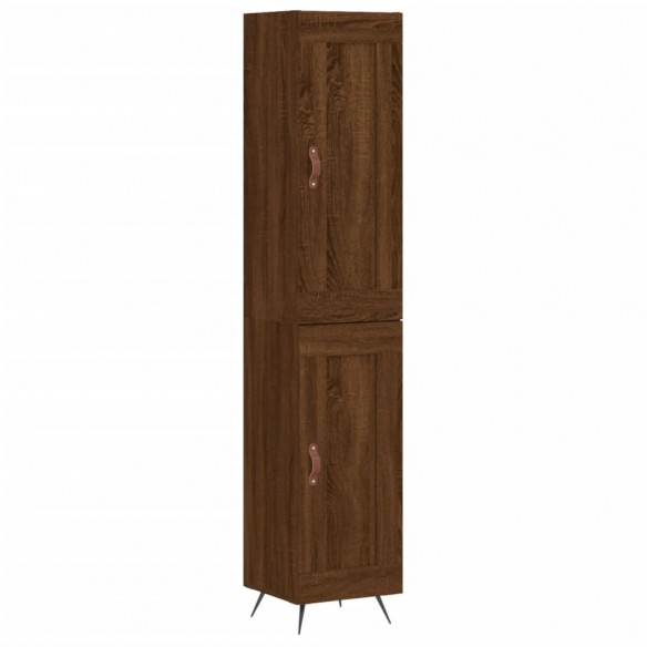 Buffet haut Chêne marron 34,5x34x180 cm Bois d'ingénierie