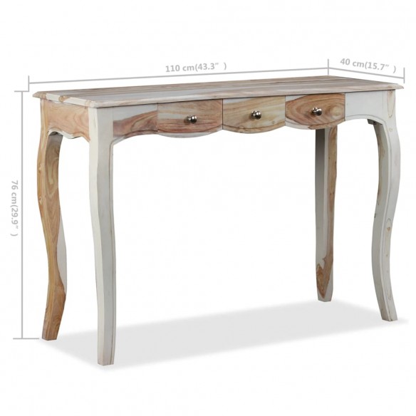 Table console et 3 tiroirs Bois de Sesham massif 110x40x76 cm