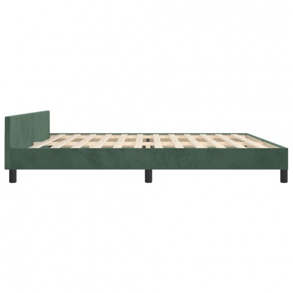 Cadre de lit avec tête de lit Vert foncé 200x200 cm Velours