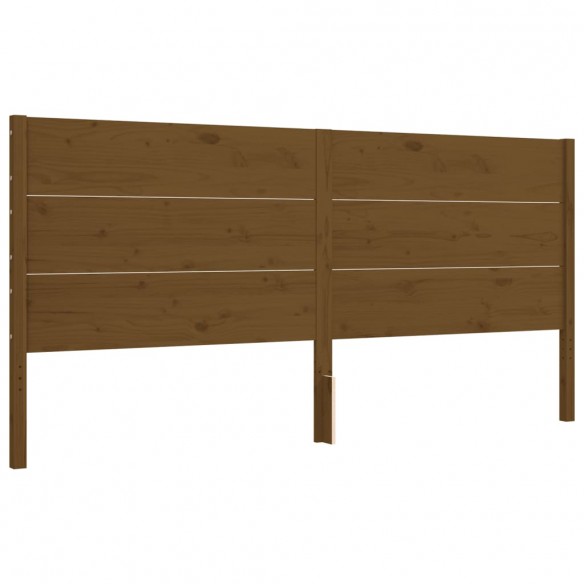 Cadre de lit avec tête de lit marron miel 200x200cm bois massif