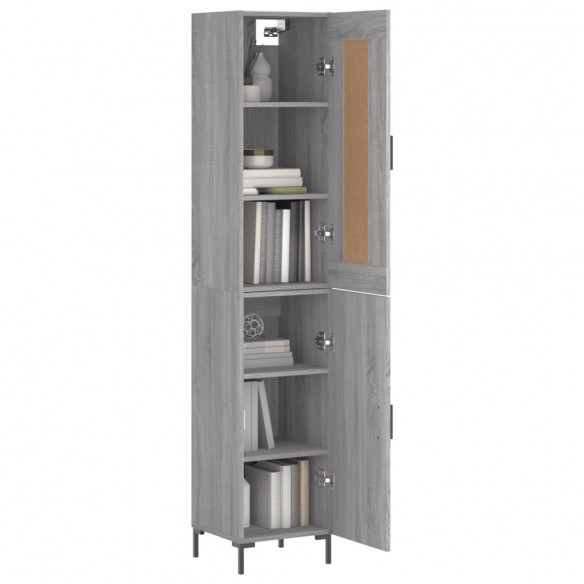 Buffet haut Sonoma gris 34,5x34x180 cm Bois d'ingénierie