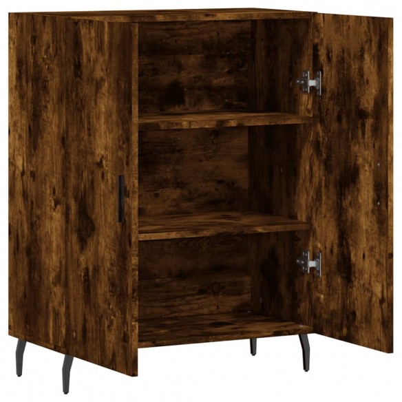 Buffet chêne fumé 69,5x34x90 cm bois d'ingénierie