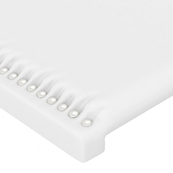 Tête de lit avec oreilles Blanc 147x23x118/128 cm Similicuir