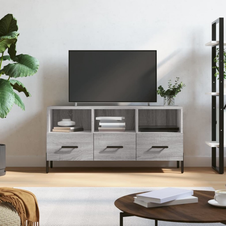 Meuble TV sonoma gris 102x36x50 cm bois d'ingénierie
