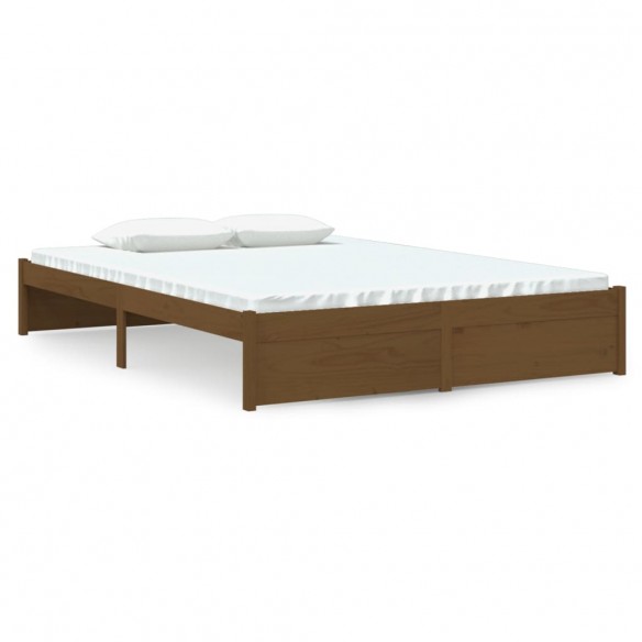 Cadre de lit Marron miel Bois massif 140x190 cm