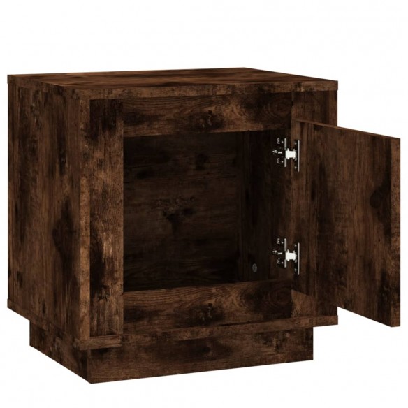 Table de chevet chêne fumé 44x35x45 cm bois d'ingénierie