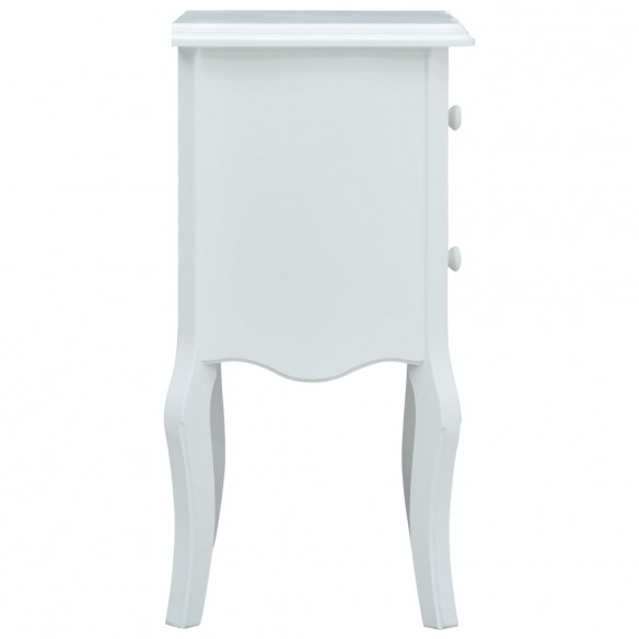 Table de chevet Blanc et gris 43x32x65 cm MDF