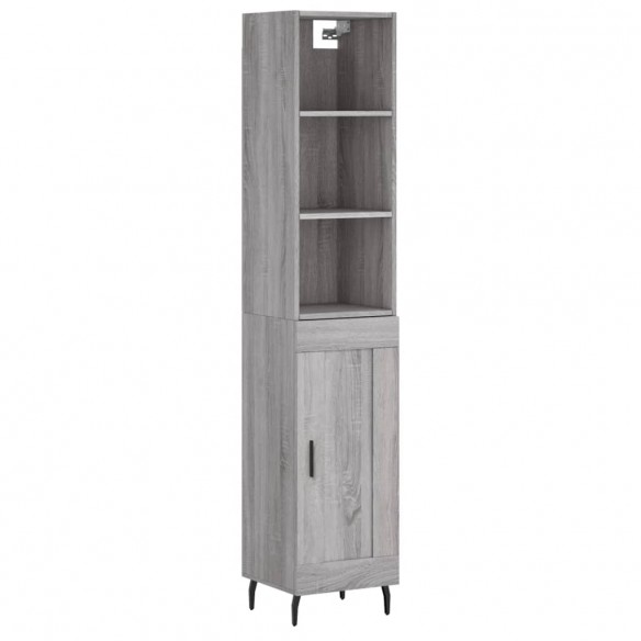 Buffet haut Sonoma gris 34,5x34x180 cm Bois d'ingénierie