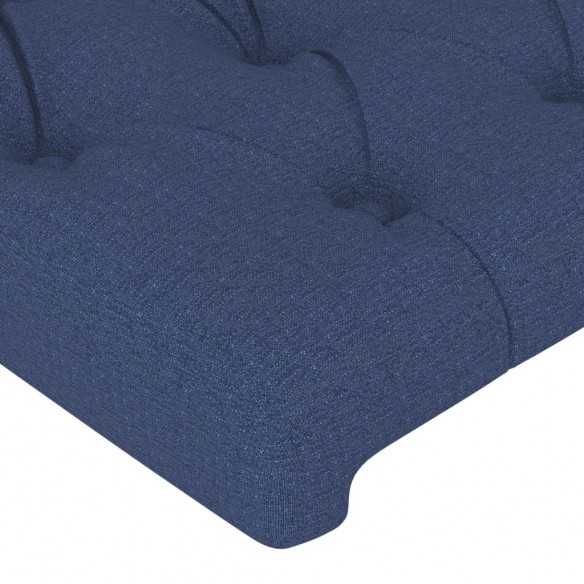 Tête de lit avec oreilles Bleu 163x16x118/128 cm Tissu