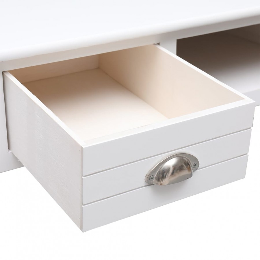 Buffet Blanc 108x45x76 cm Bois de Paulownia massif