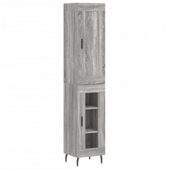 Buffet haut Sonoma gris 34,5x34x180 cm Bois d'ingénierie