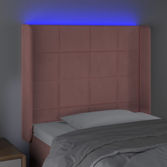 Tête de lit à LED Rose 103x16x118/128 cm Velours