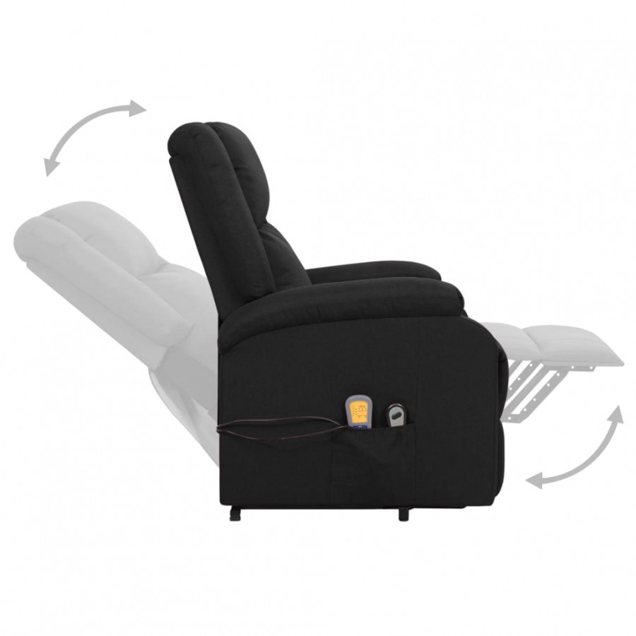 Fauteuil de massage Noir Tissu Fauteuil de massage Noir Tissu