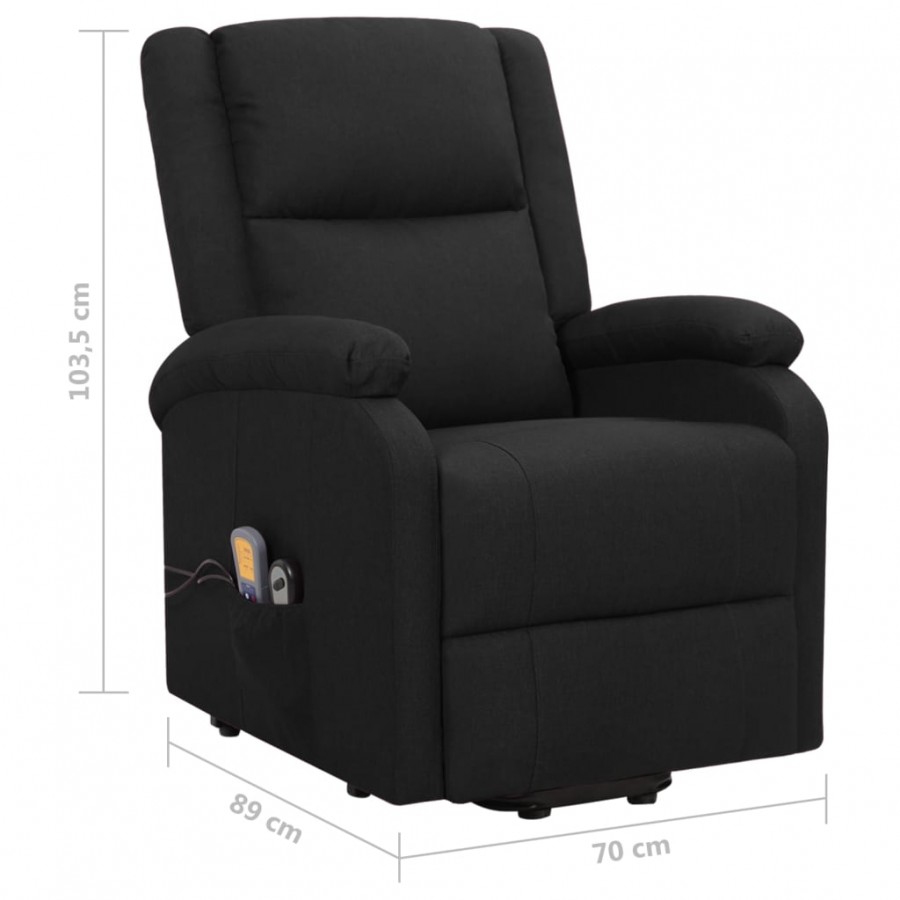 Fauteuil de massage Noir Tissu Fauteuil de massage Noir Tissu