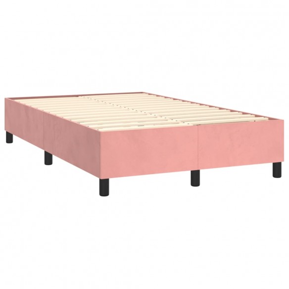 Cadre de lit matelas et LED Rose 120x200 cm Velours