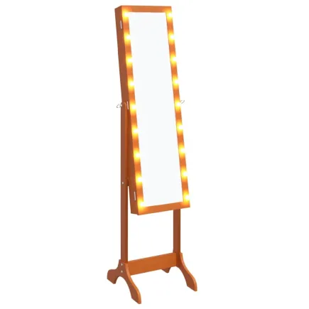 Miroir sur pied blanc avec LED 34x37x146 cm 2
