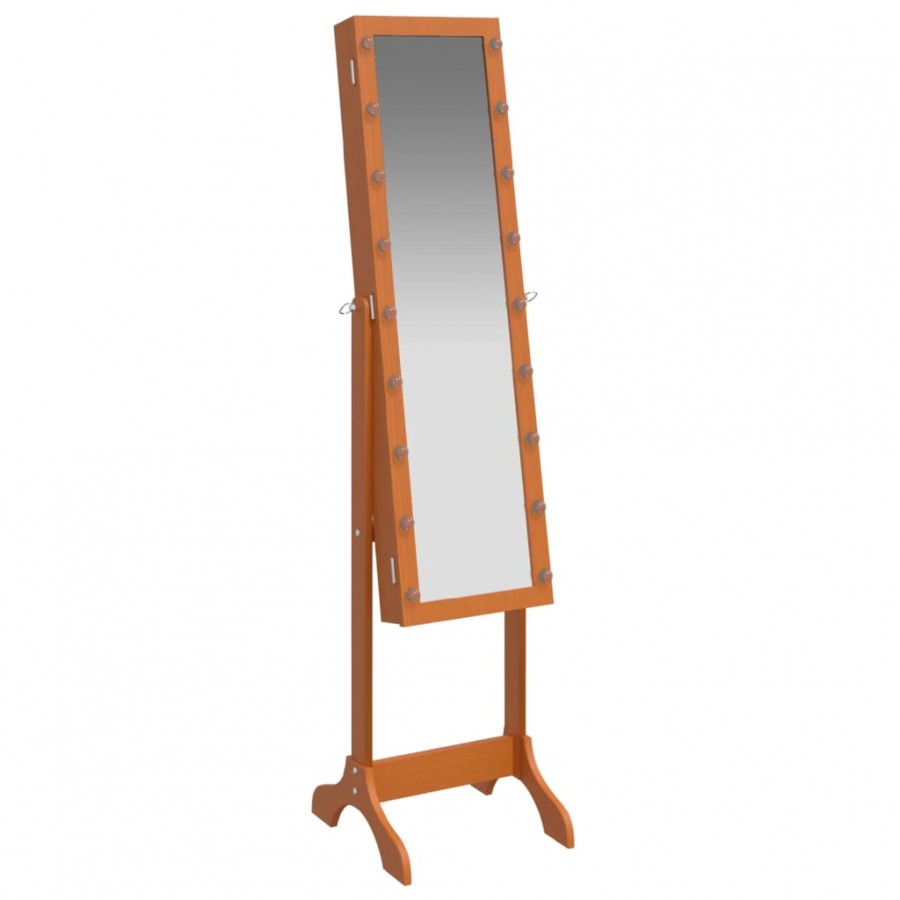 Miroir sur pied blanc avec LED 34x37x146 cm