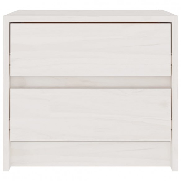Table de chevet Blanc 40x30,5x35,5 cm Bois de pin solide
