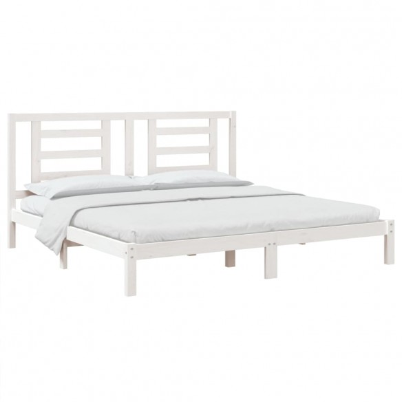 Cadre de lit Blanc Bois massif 180x200 cm Super King