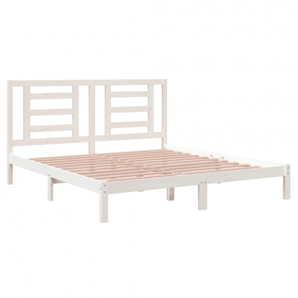 Cadre de lit Blanc Bois massif 180x200 cm Super King