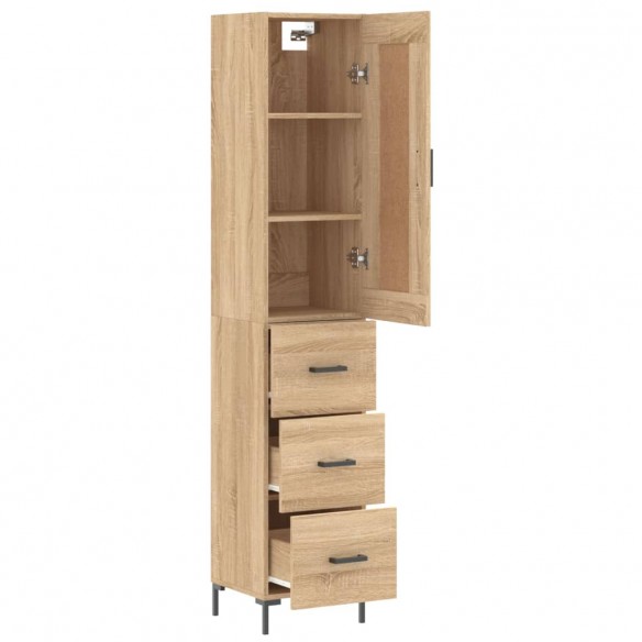 Buffet haut Chêne sonoma 34,5x34x180 cm Bois d'ingénierie