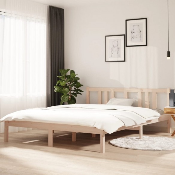 Cadre de lit bois massif 150x200 cm très grand