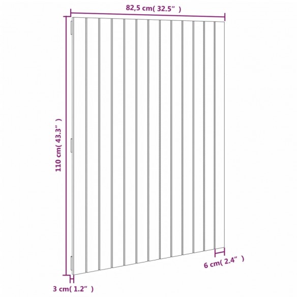 Tête de lit murale 82,5x3x110 cm Bois massif de pin