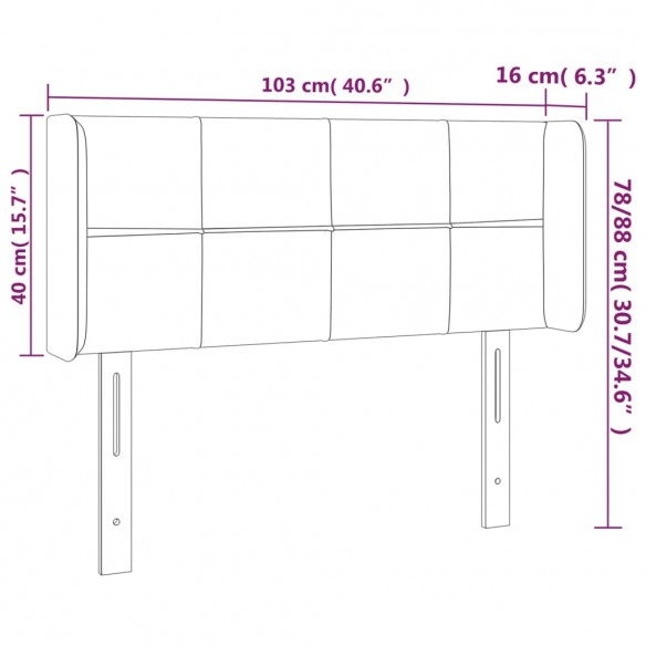 Tête de lit à LED Vert 103x16x78/88 cm Tissu