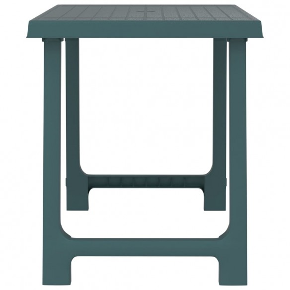 Table de camping vert 79x56x64 cm PP aspect de bois