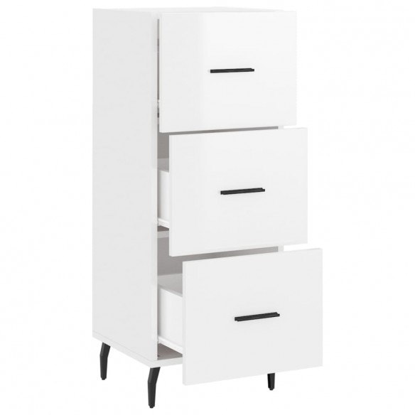 Buffet Blanc brillant 34,5x34x90 cm Bois d'ingénierie