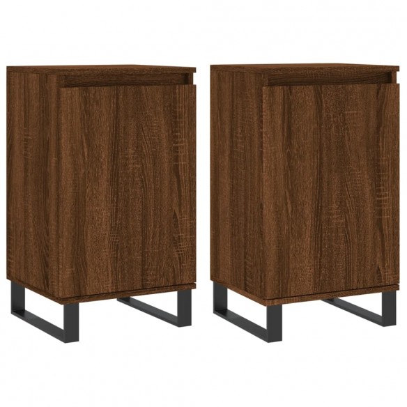 Buffets 2 pcs chêne marron 40x35x70 cm bois d'ingénierie