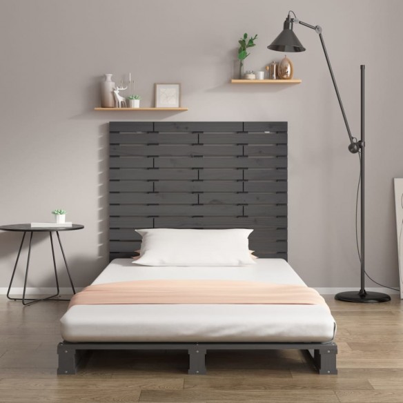 Tête de lit murale Gris 81x3x91,5 cm Bois massif de pin