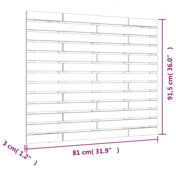 Tête de lit murale Gris 81x3x91,5 cm Bois massif de pin