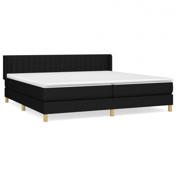 Cadre de lit avec matelas Noir 200x200 cm Tissu