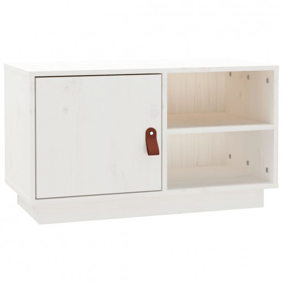 Meuble TV Blanc 70x34x40 cm Bois de pin massif