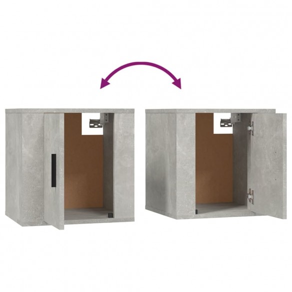 Ensemble de meubles TV 2 pcs gris béton bois d'ingénierie