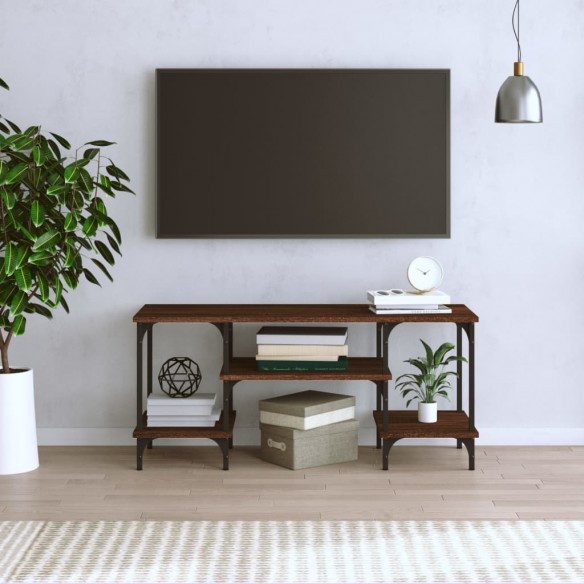 Meuble TV chêne marron 102x35x45,5 cm bois d'ingénierie