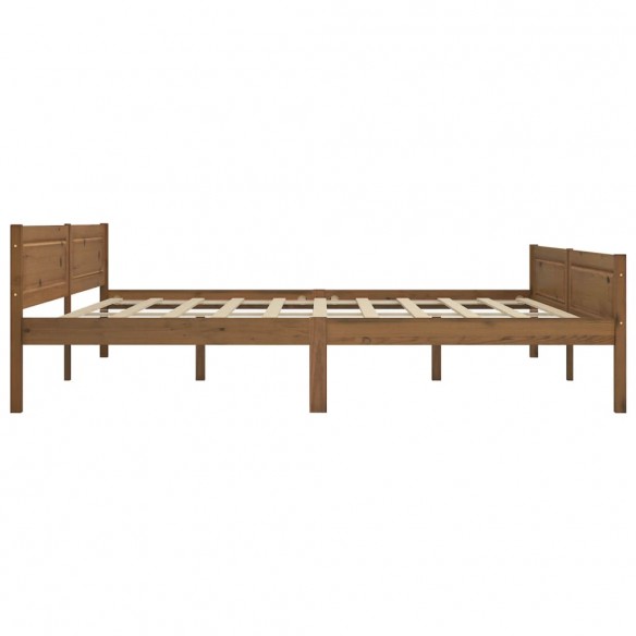 Cadre de lit Bois de pin massif Marron miel 200x200 cm