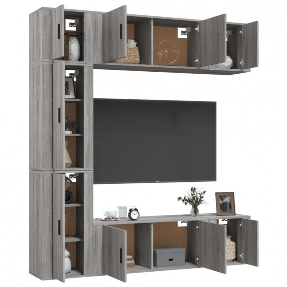 Ensemble de meubles TV 7 pcs Sonoma gris Bois d'ingénierie