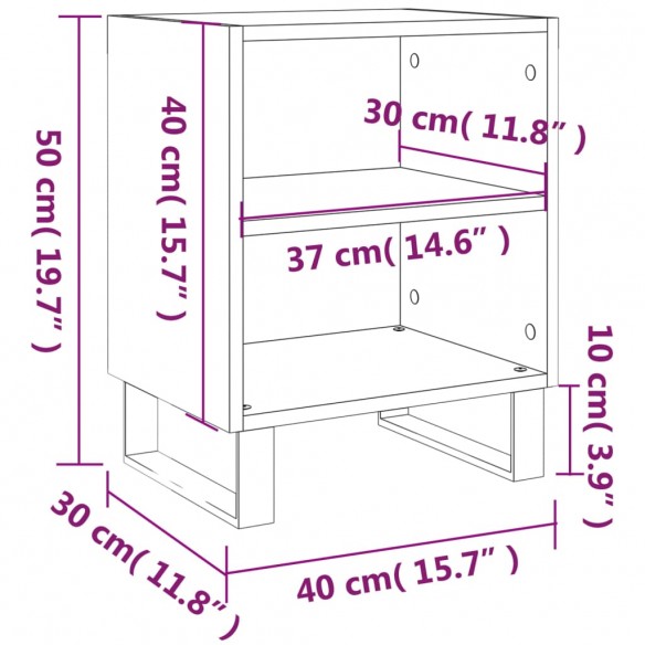 Tables de chevet 2 pcs blanc 40x30x50 cm bois d'ingénierie